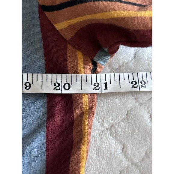 Huf Worldwide T Shirt Adult Large Striped Multicolor Orange Embroidered Logo - Picture 6 of 7